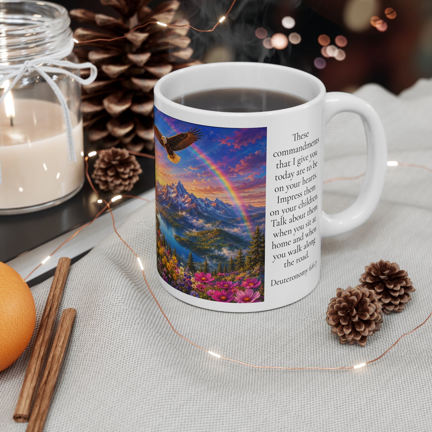 Impress Them on Your Children Coffee Mug 11oz — Deuteronomy 6:6-7 Christian Family Gift