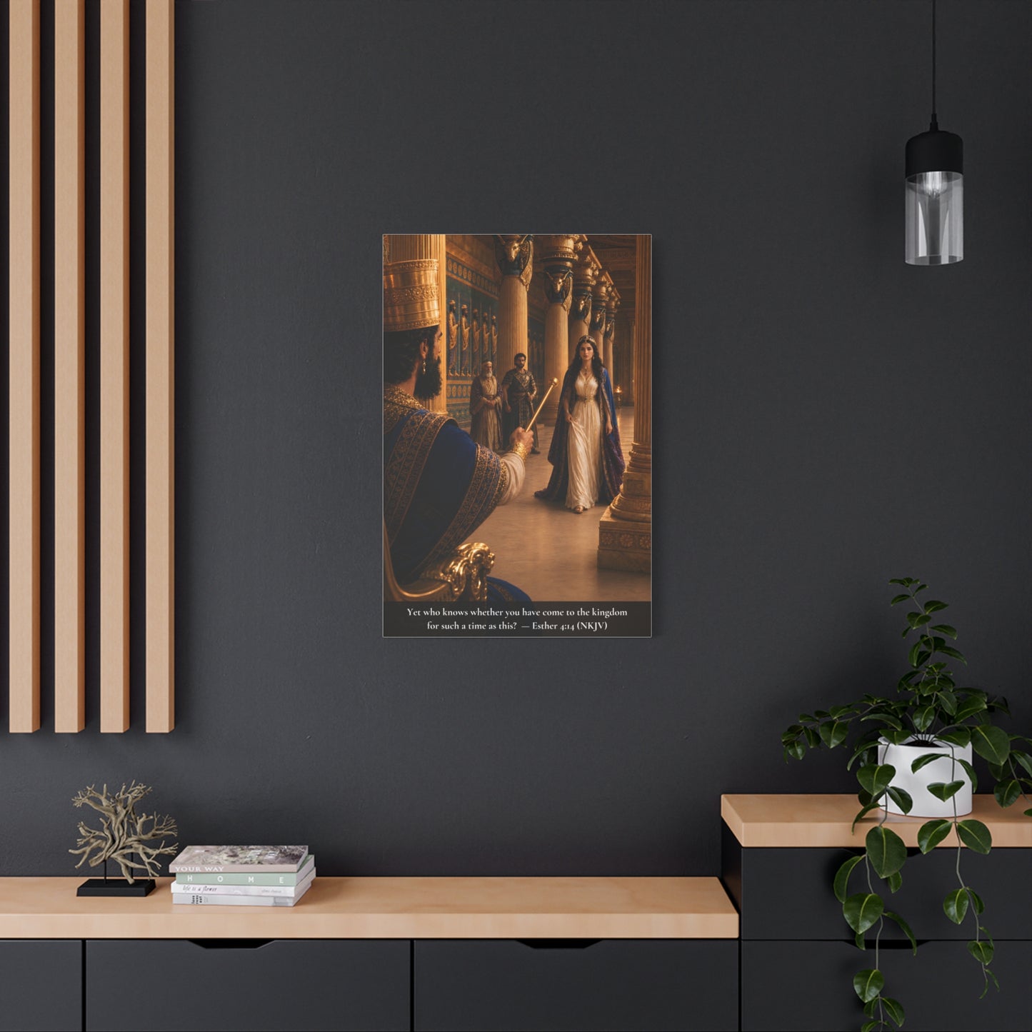 Esther Before the King — Esther 4:14 | Vibrant Christian Canvas Wall Art