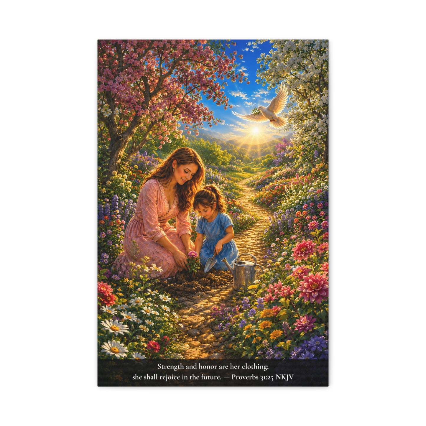 Clothed in Strength and Honor | Proverbs 31:25 Canvas Wall Art — Vibrant Edition