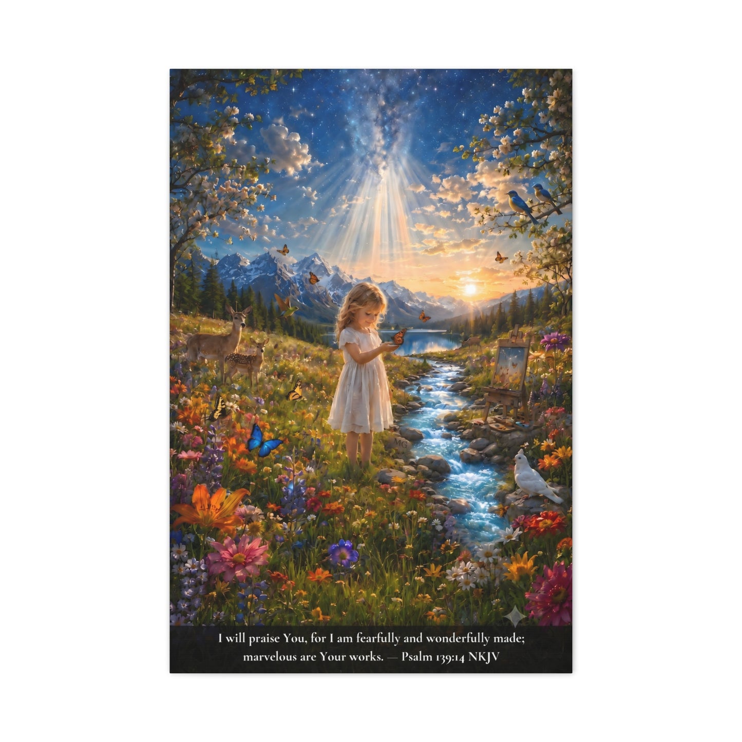 Fearfully and Wonderfully Made — Psalm 139:14 | Vibrant Christian Canvas Wall Art