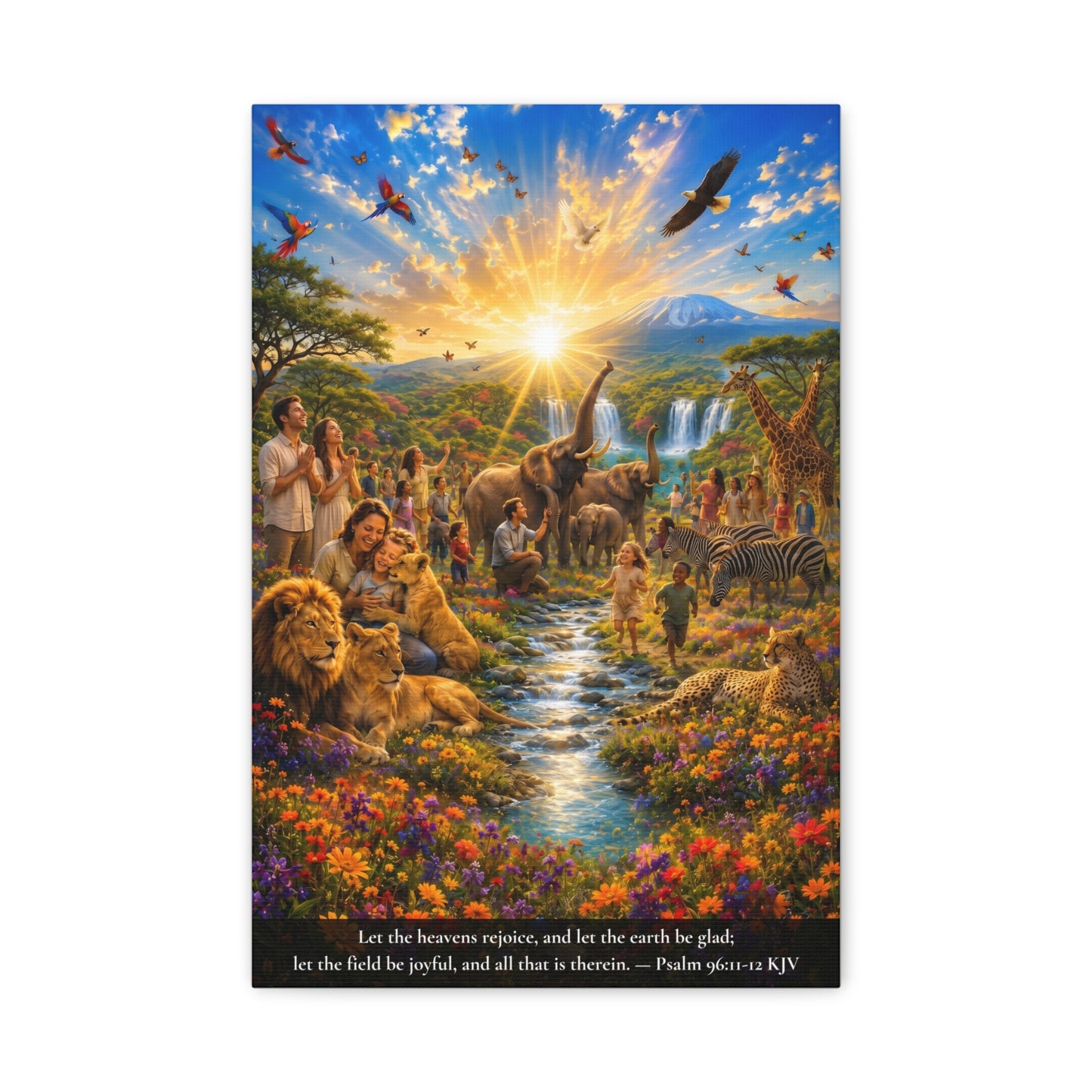 Let the Heavens Rejoice — Psalm 96:11-12 | Vibrant Christian Canvas Art