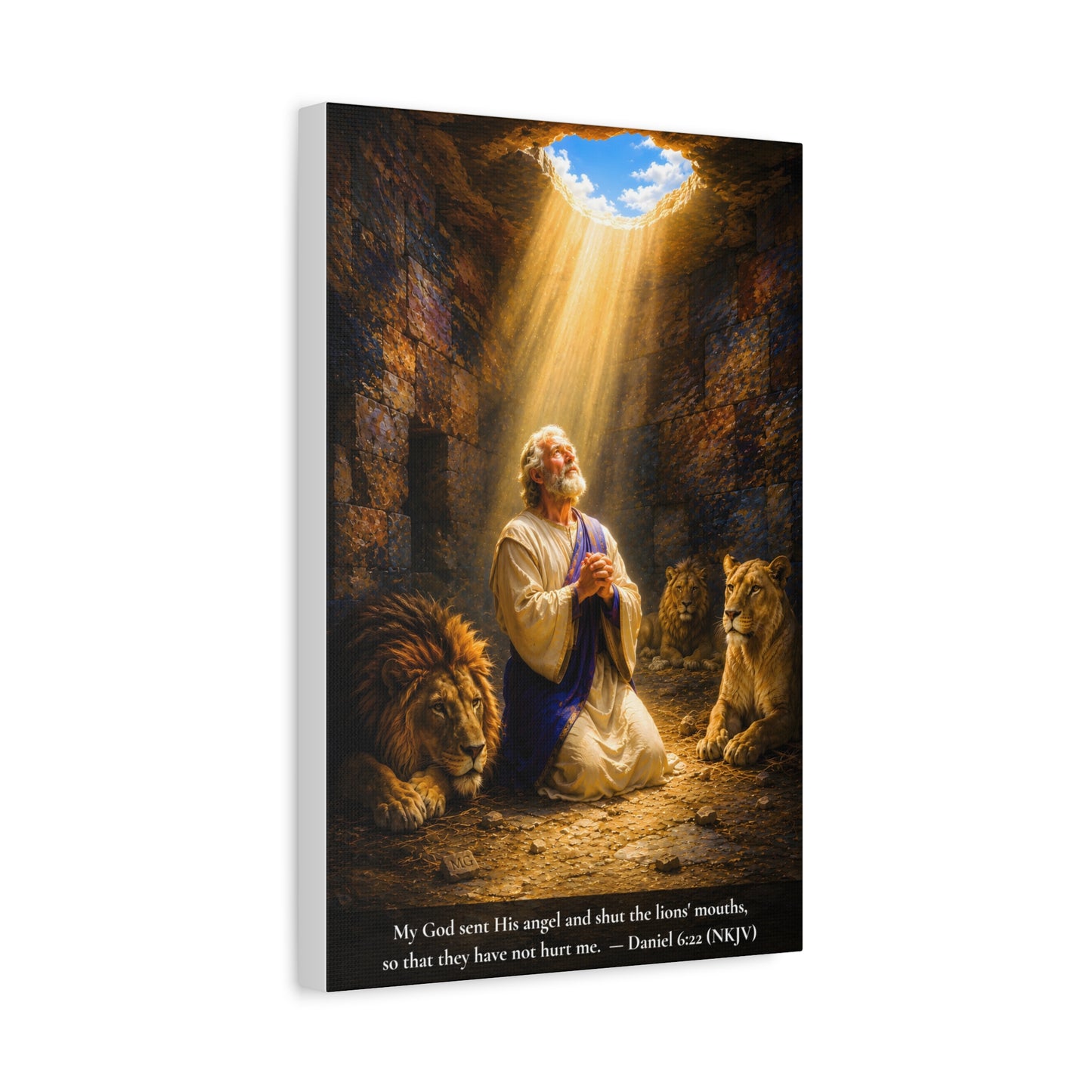 Daniel in the Lions' Den — Daniel 6:22 | Vibrant Christian Canvas Wall Art