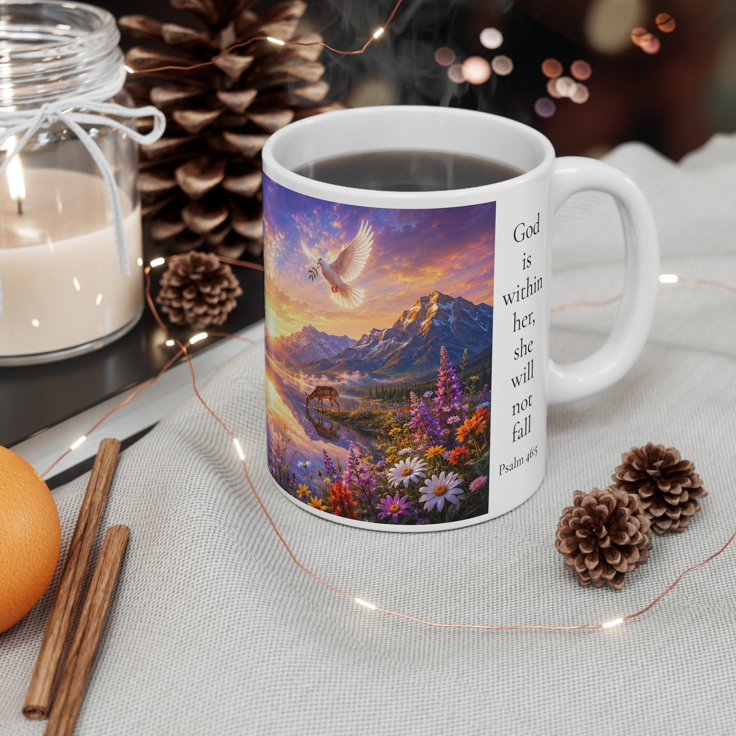 God Is Within Her Mug 11oz - Psalm 46:5 Christian Gift
