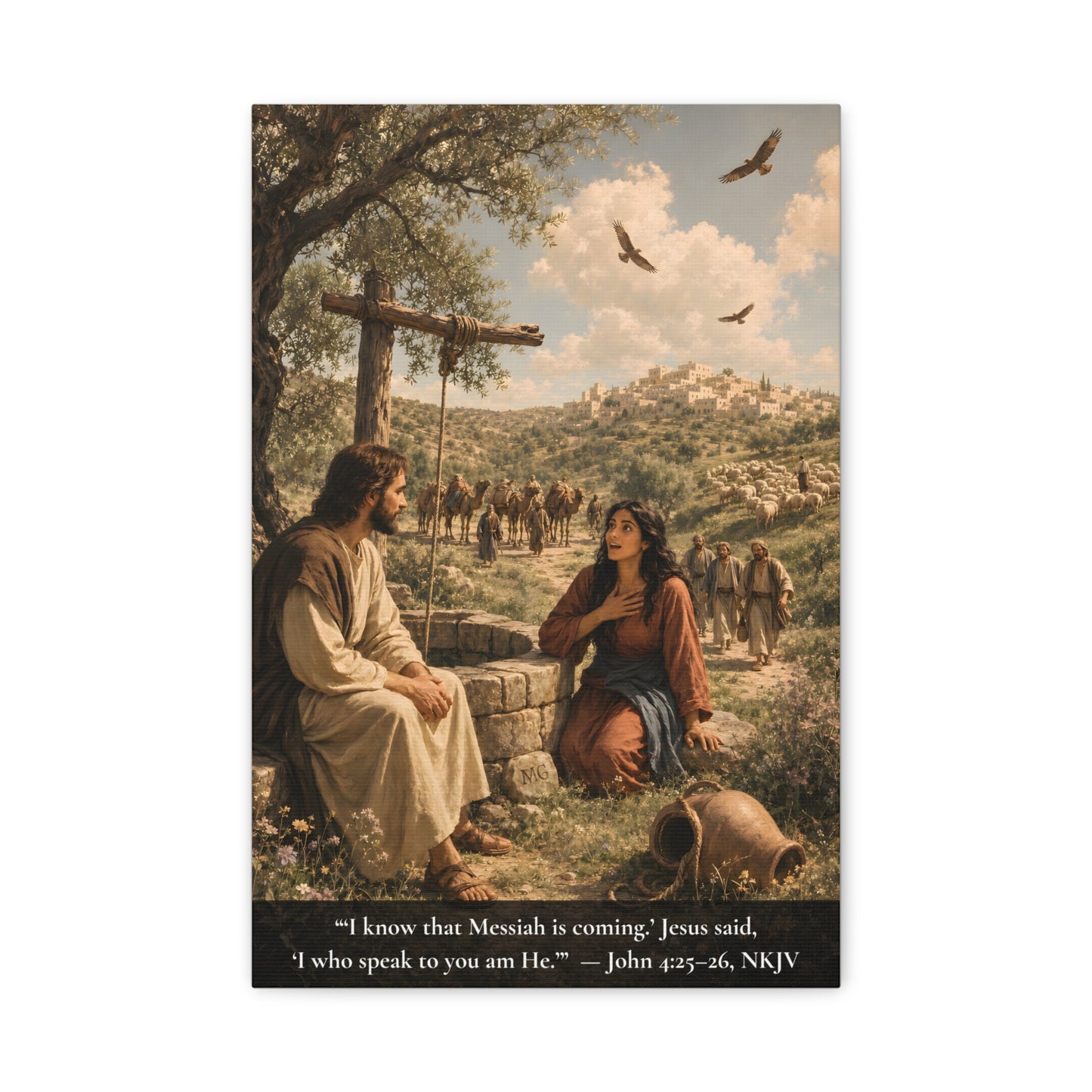 Woman at the Well — John 4:26 | Classic Christian Canvas Art
