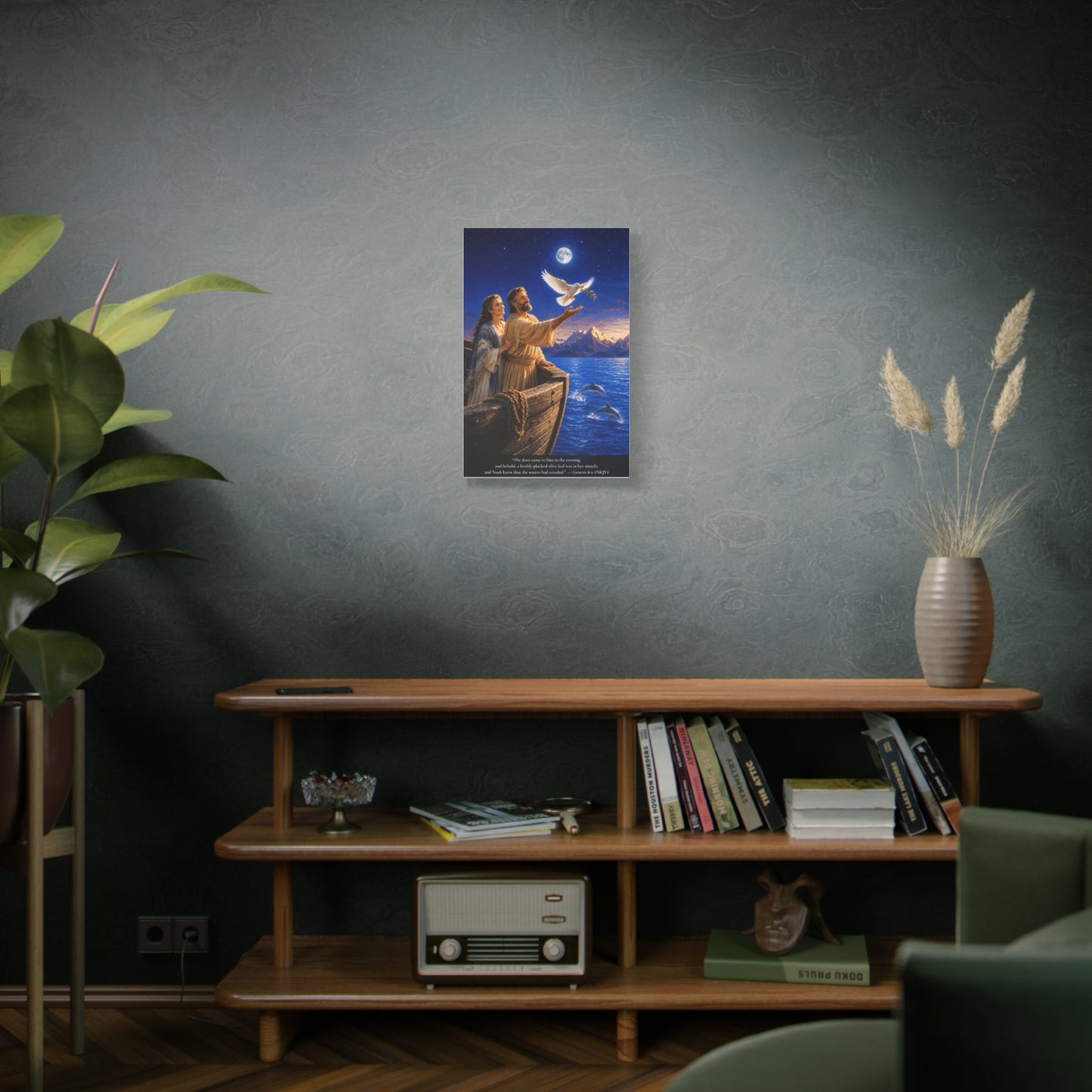 Noah's Dove Returns with the Olive Branch — Genesis 8:11 | Vibrant Christian Canvas Wall Art