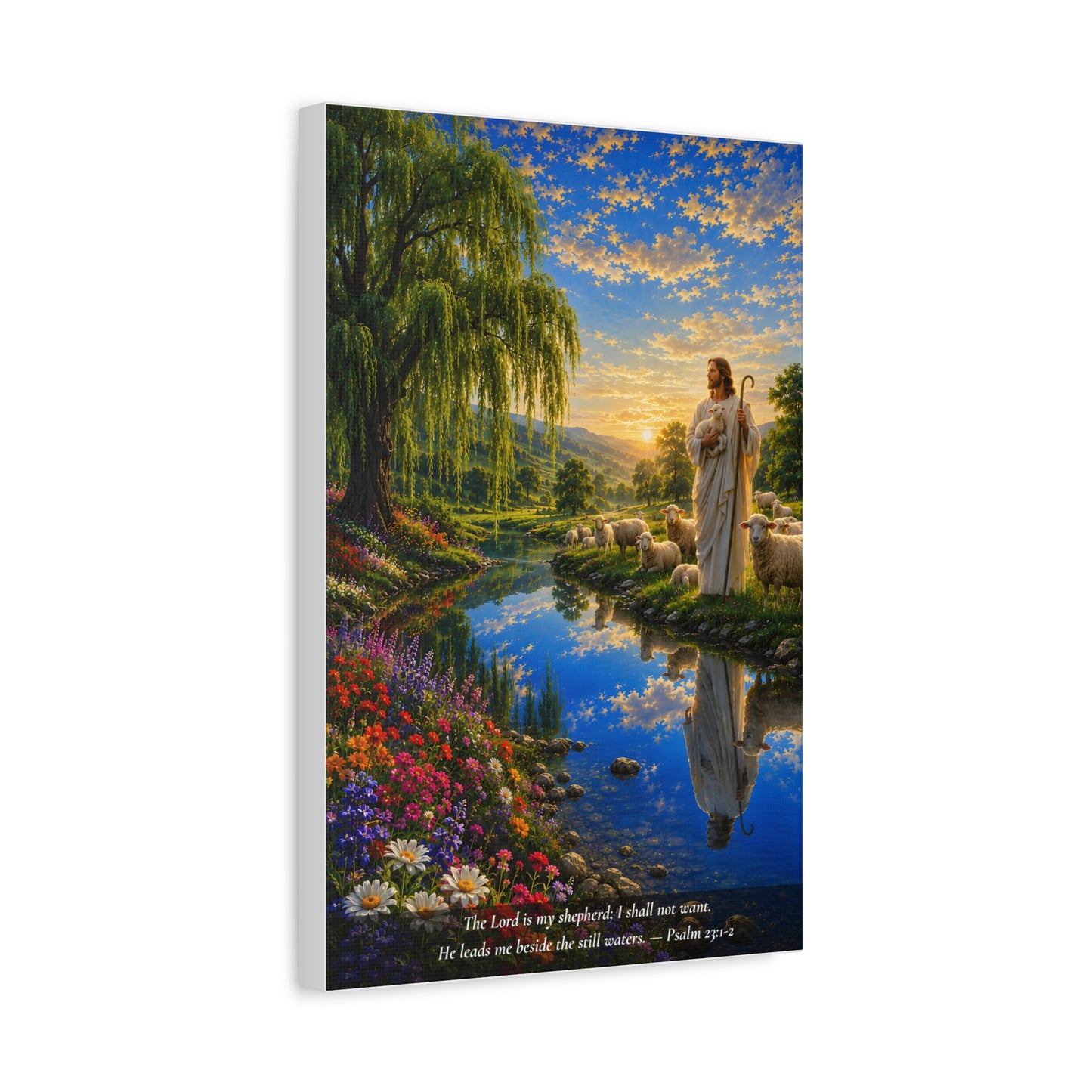 The Lord Is My Shepherd — Vibrant Canvas Wall Art | Psalm 23:1-2