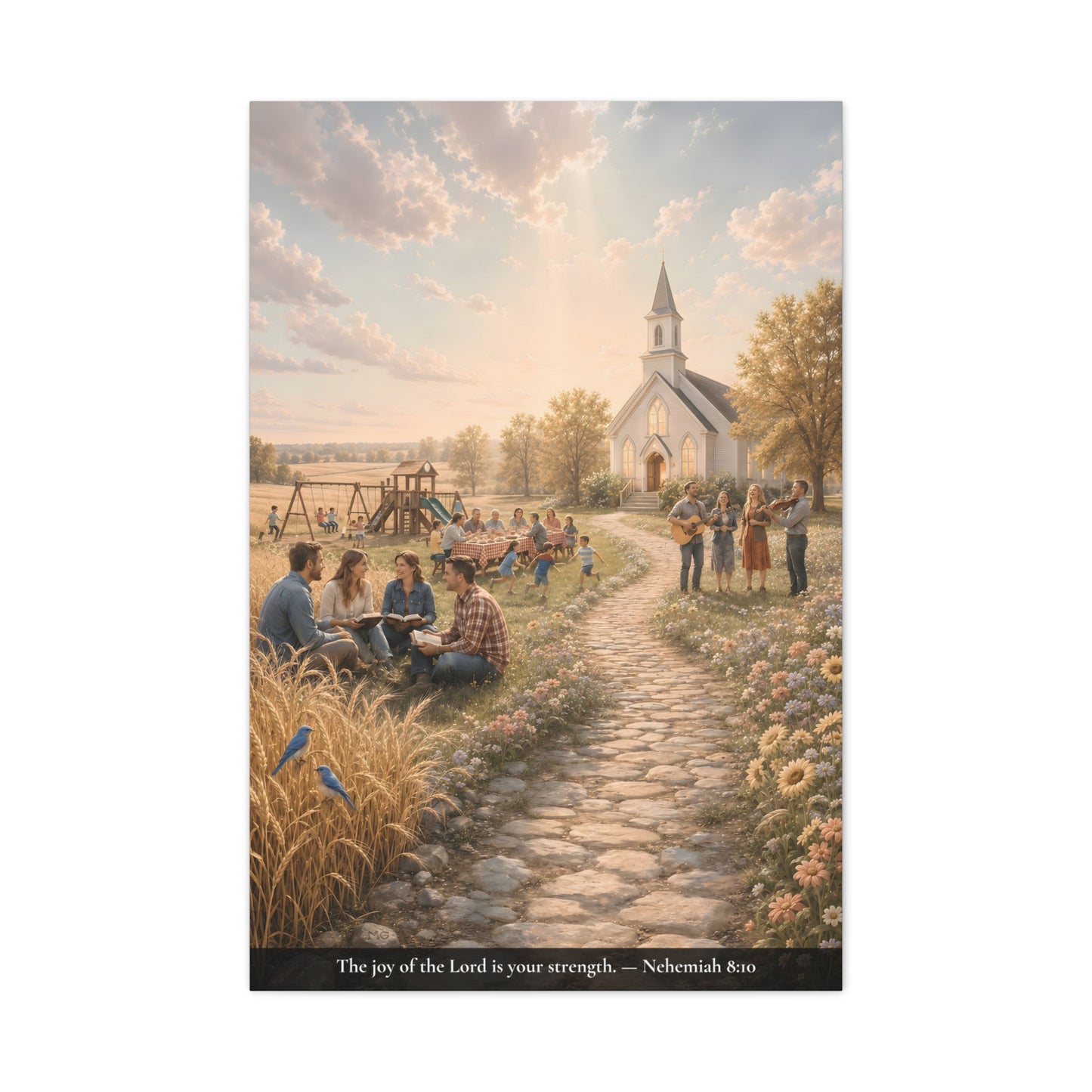 The Joy of the Lord — Nehemiah 8:10 — Classic Edition — Christian Canvas Wall Art