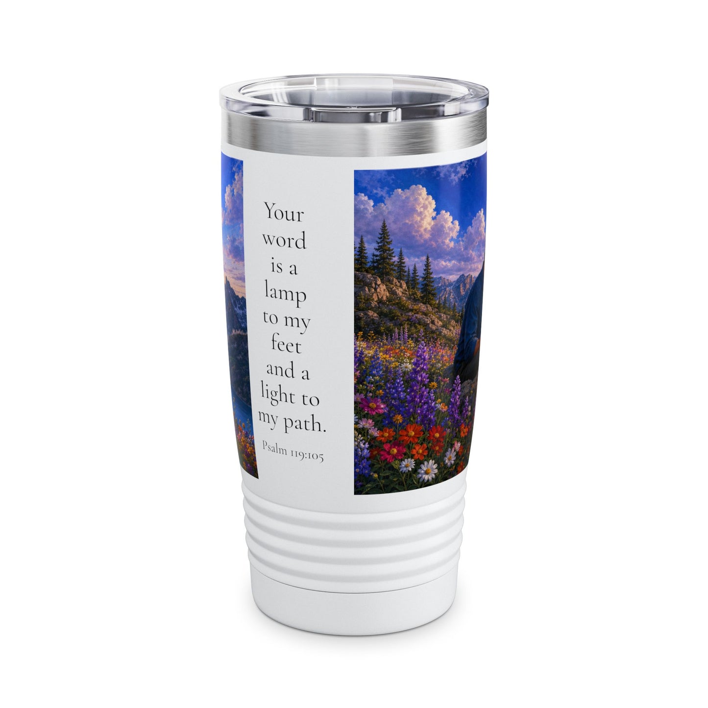 Your Word Is a Lamp to My Feet Tumbler 20oz — Psalm 119:105 Christian Gift for Couples