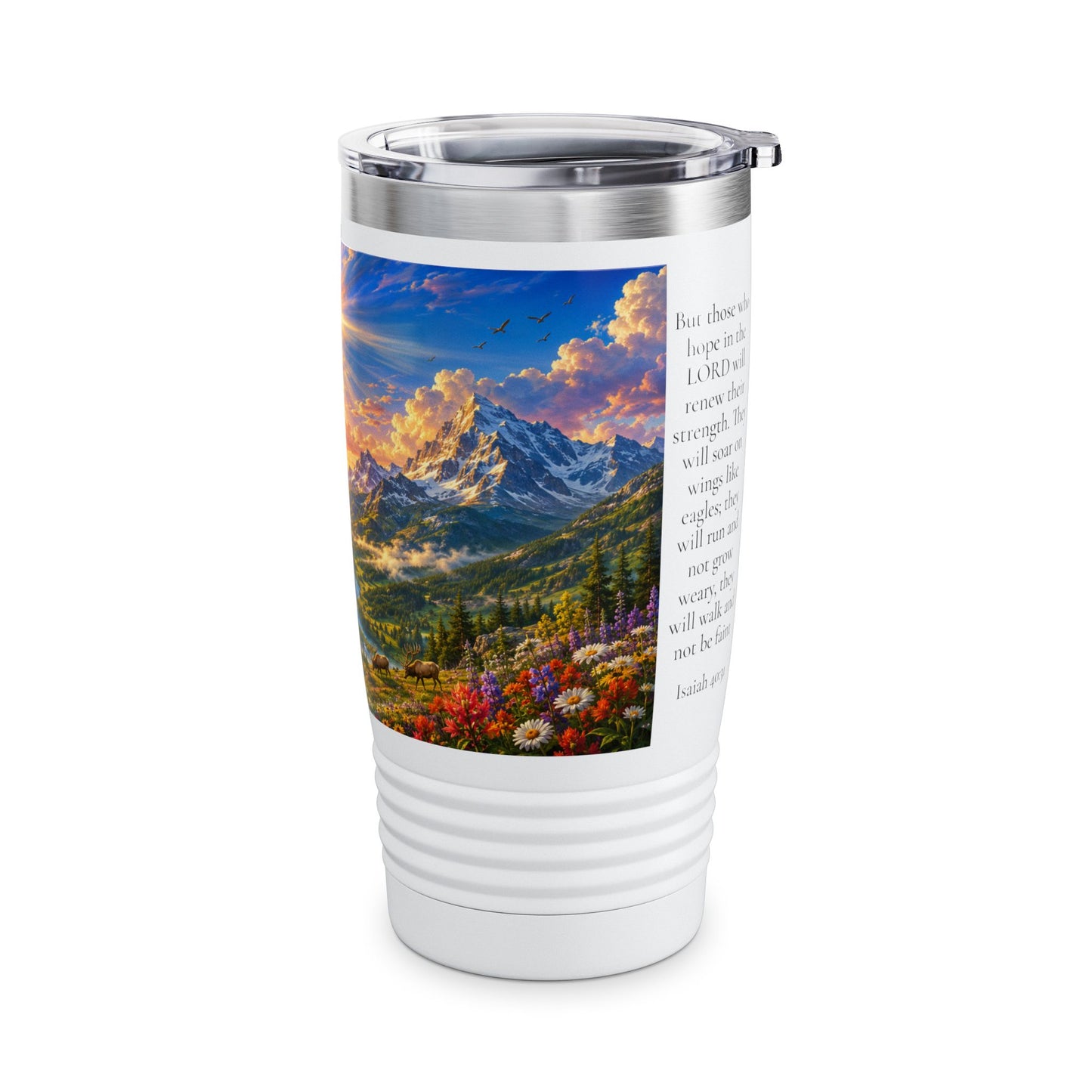 Father's Day Gift for Dad — Isaiah 40:31 Eagle Tumbler 20oz — Soar on Wings Like Eagles