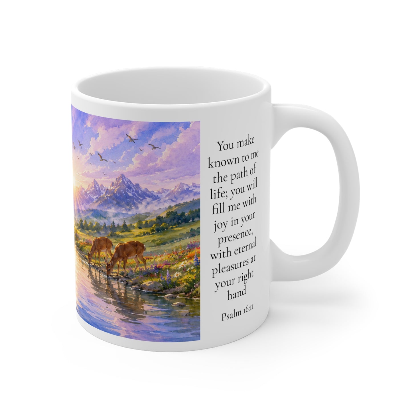 Filled With Joy Coffee Mug 11oz — Psalm 16:11 Christian Gift for Women