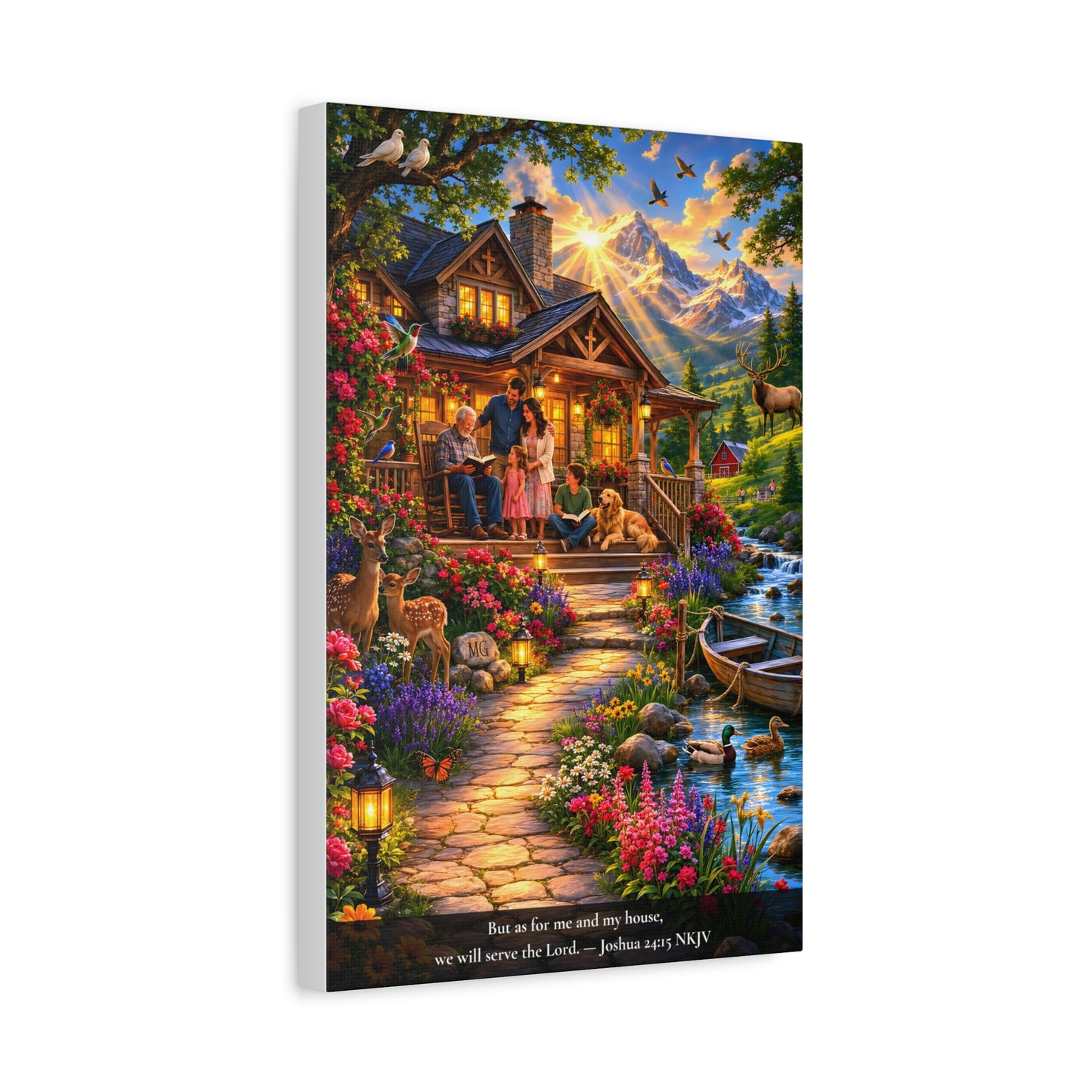 As for Me and My House — Joshua 24:15 | Vibrant Christian Canvas Wall Art