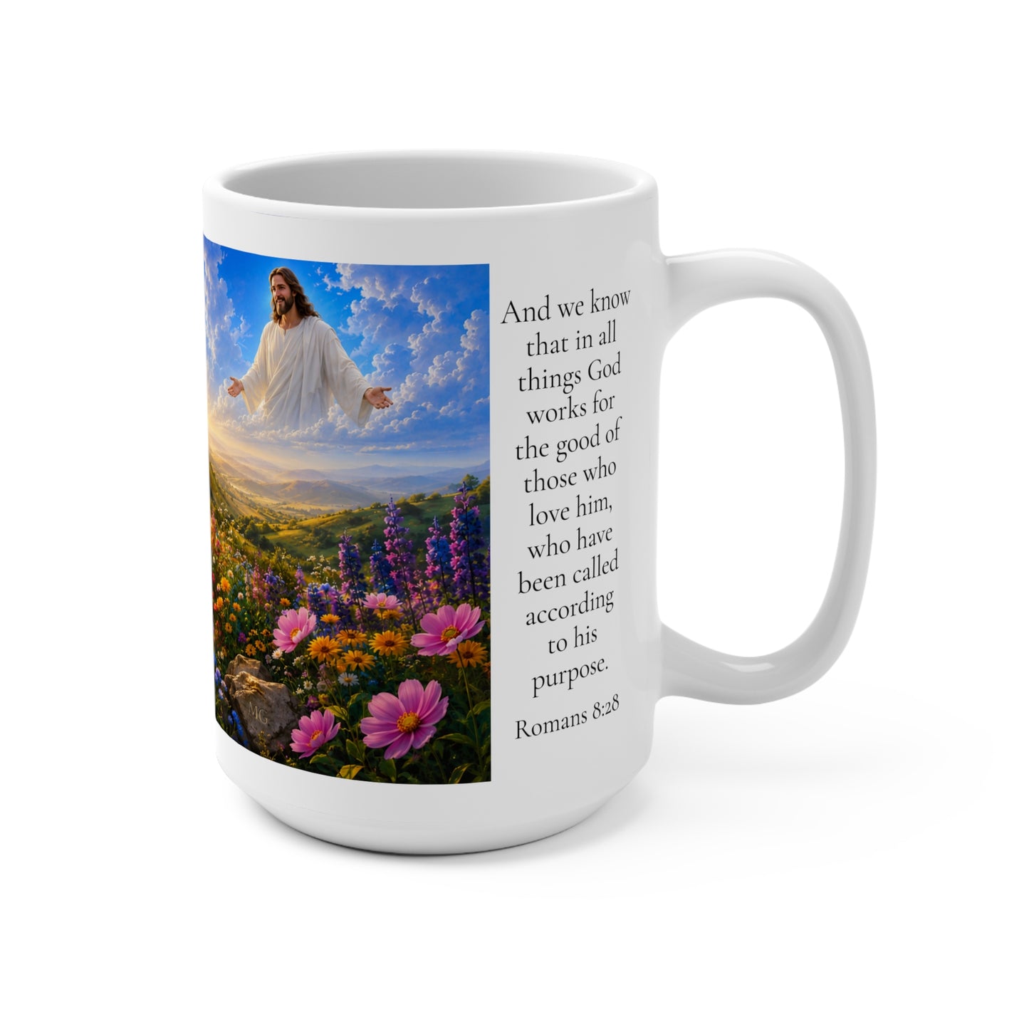 All Things Work Together Coffee Mug 15oz - Romans 8:28 Christian Gift