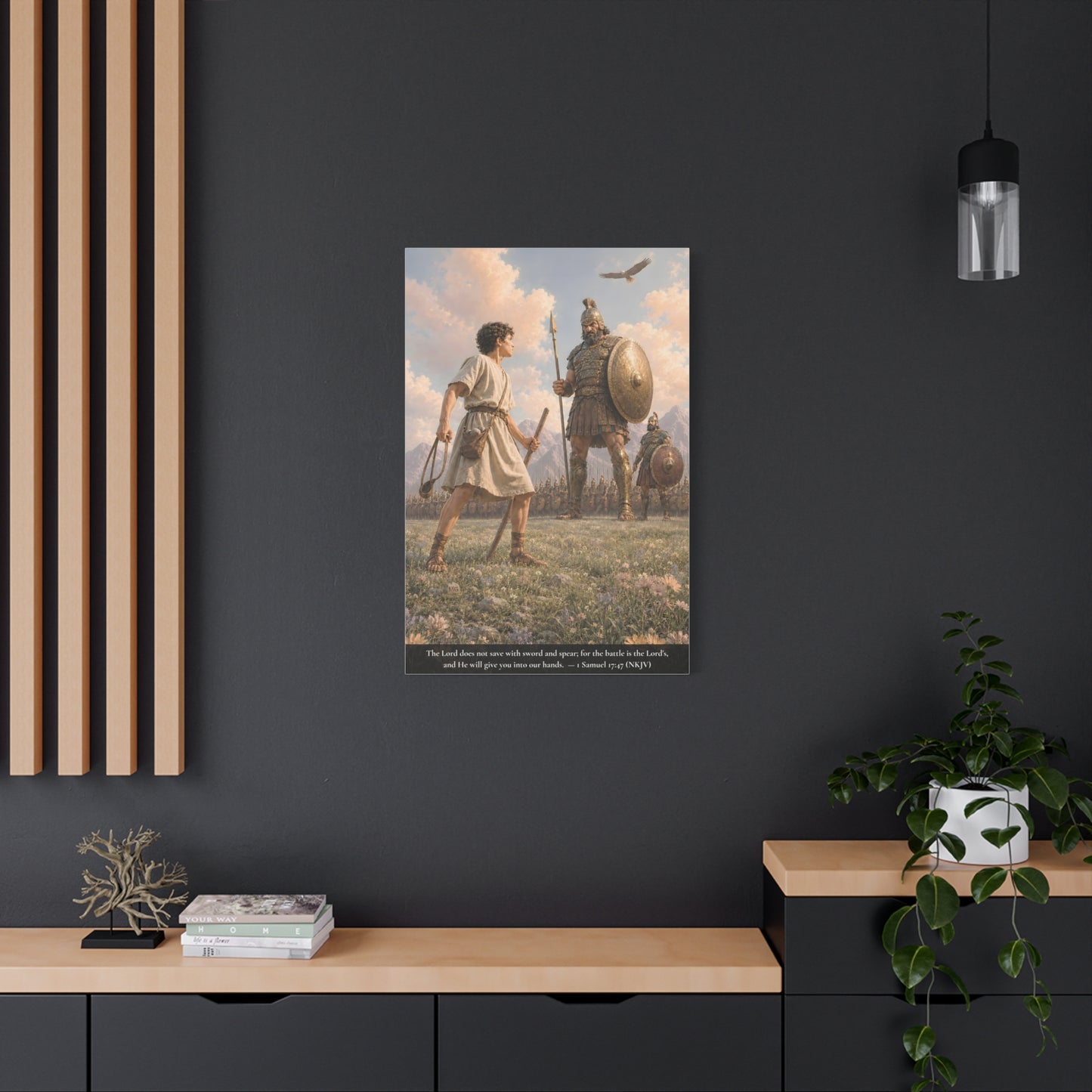 David and Goliath — 1 Samuel 17:47 | Classic Christian Canvas Art