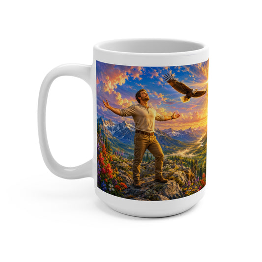 Father's Day Gift for Dad — Isaiah 40:31 Eagle Mug 15oz — Soar on Wings Like Eagles