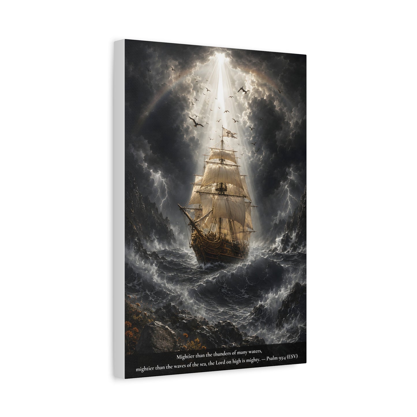 Protection Through the Storm — Classic Canvas Wall Art | Psalm 93:4