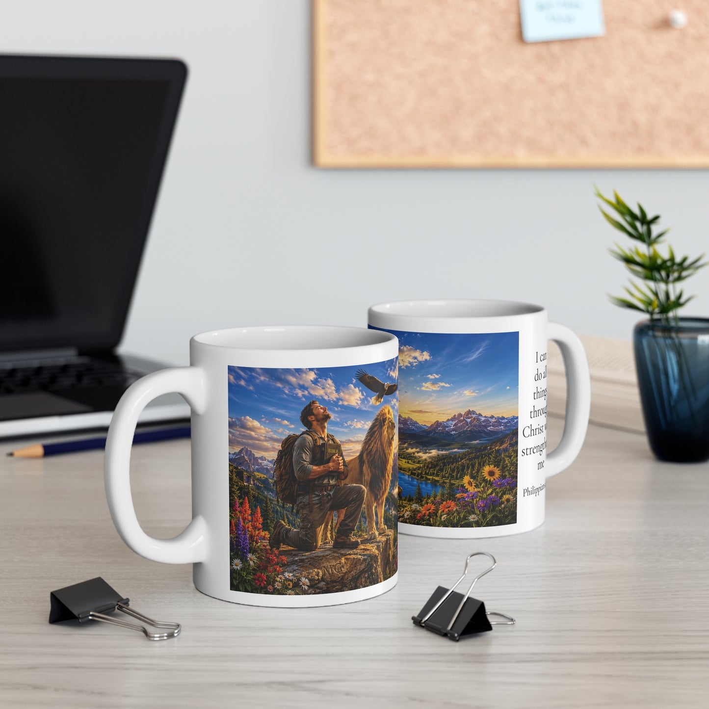 I Can Do All Things Through Christ Coffee Mug 11oz for Him - Philippians 4:13 Christian Gift