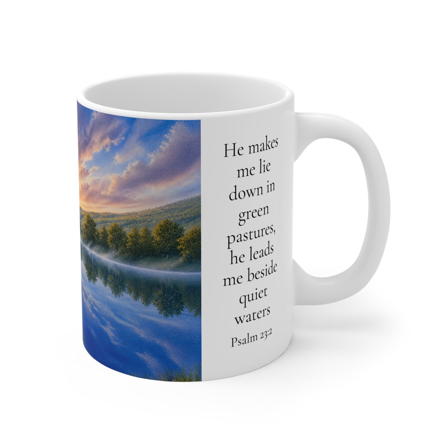 He Leads Me Beside Still Waters 11oz for Her - Psalm 23:2 Gift