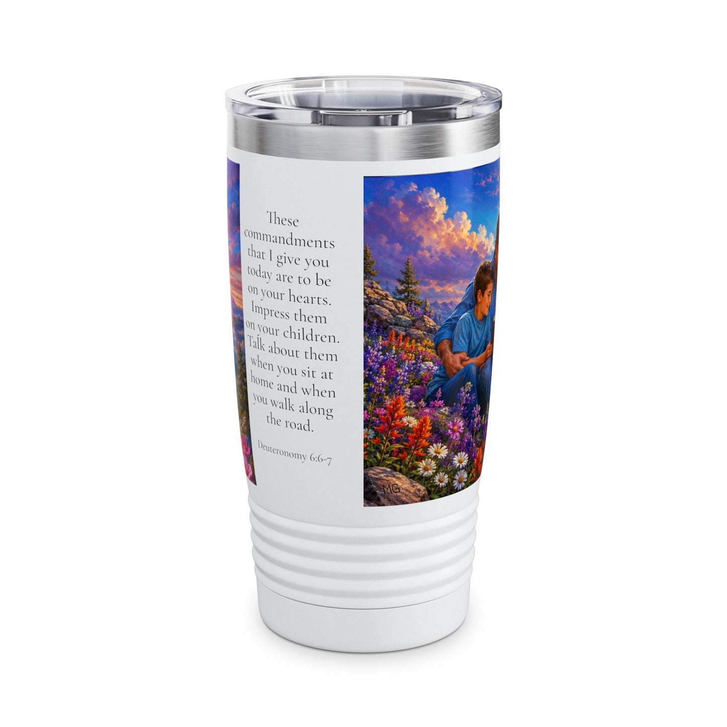 Impress Them on Your Children Tumbler 20oz — Deuteronomy 6:6-7 Christian Family Gift