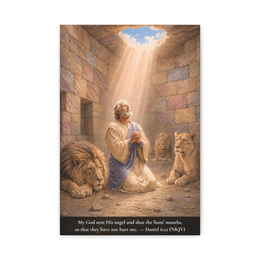 Daniel in the Lions' Den — Daniel 6:22 | Classic Christian Canvas Art