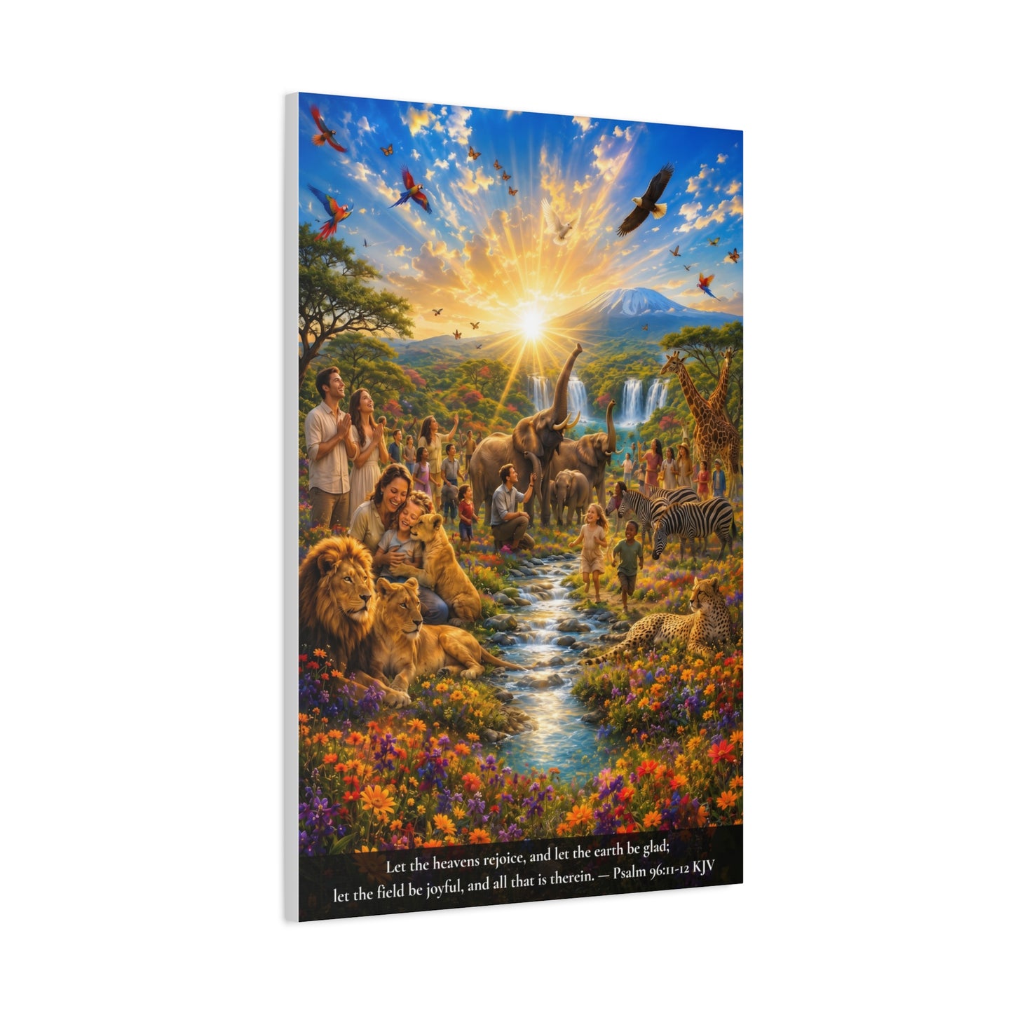 Let the Heavens Rejoice — Psalm 96:11-12 | Vibrant Christian Canvas Art