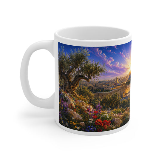 Pray for the Peace of Jerusalem Coffee Mug 11oz — Psalm 122:6 Christian Gift