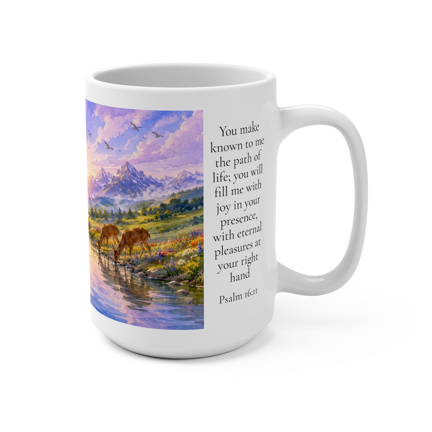 Filled With Joy Coffee Mug 15oz — Psalm 16:11 Christian Gift for Women