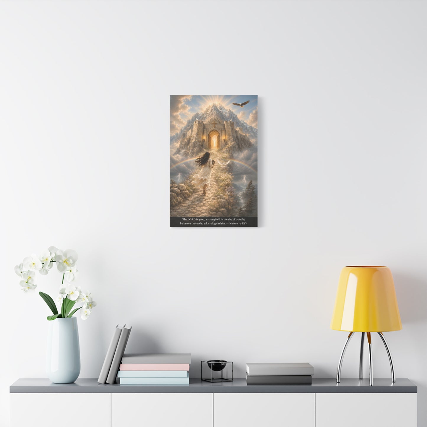 The Lord Is Good — A Stronghold in the Day of Trouble | Nahum 1:7 | Classic Christian Canvas Art