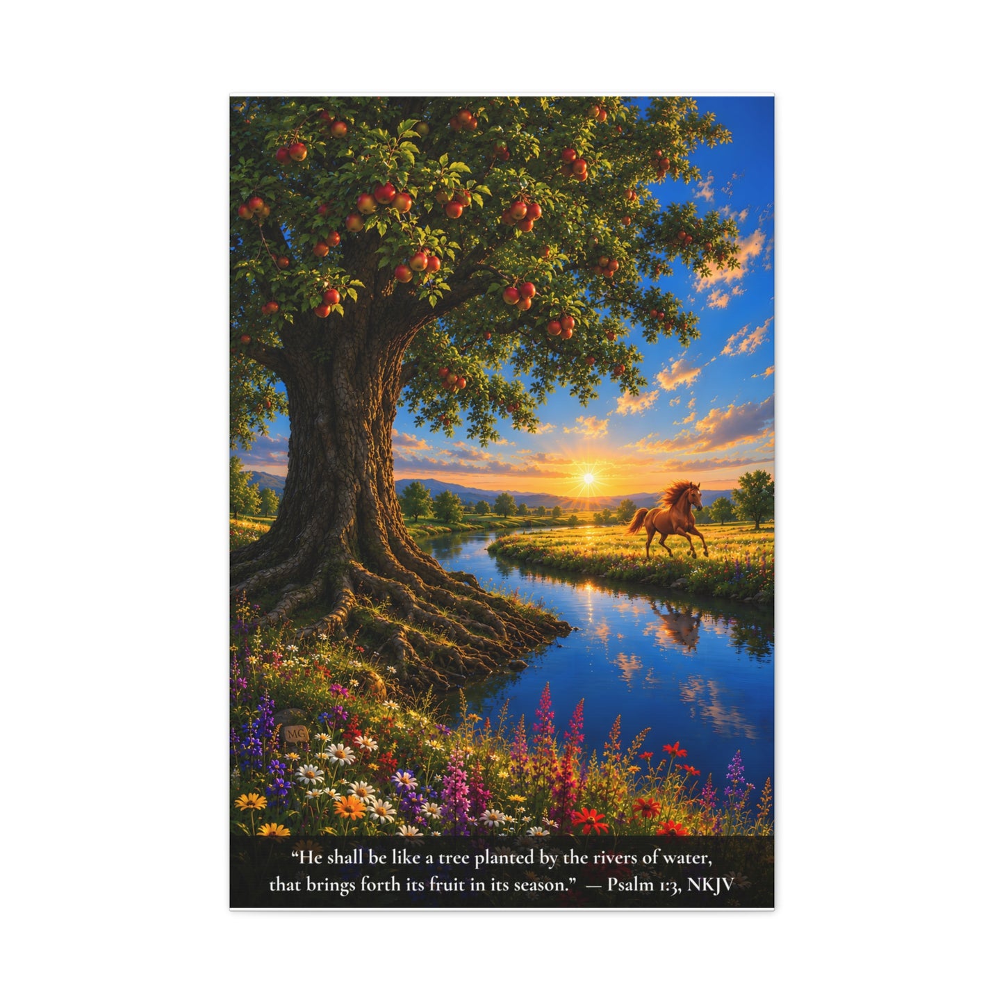 The River and the Tree — Vibrant Canvas Wall Art | Psalm 1:3
