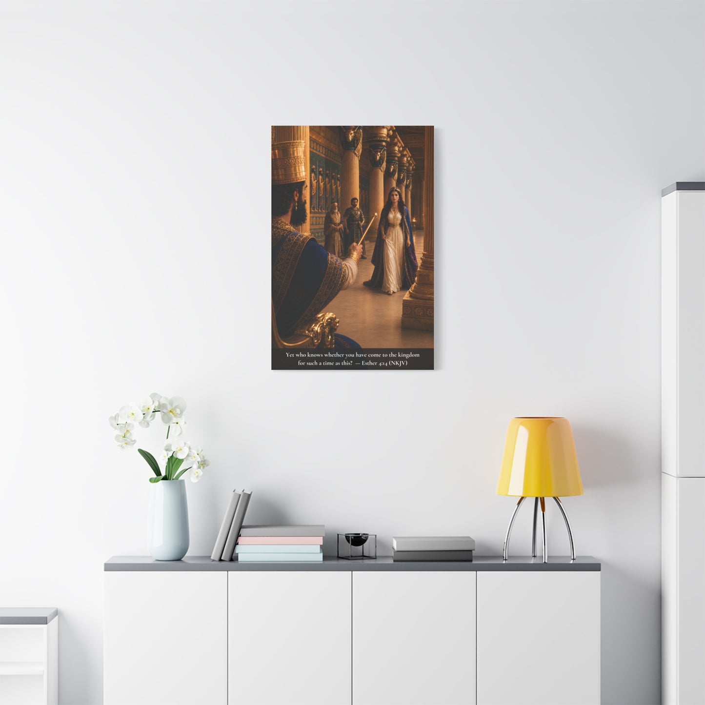 Esther Before the King — Esther 4:14 | Vibrant Christian Canvas Wall Art