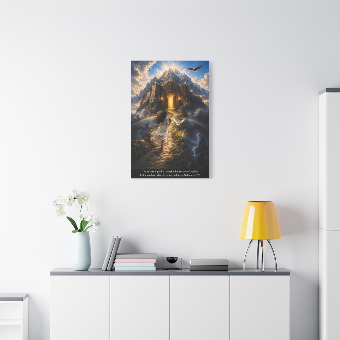 The Lord Is Good — A Stronghold in the Day of Trouble | Nahum 1:7 | Vibrant Christian Canvas Wall Art
