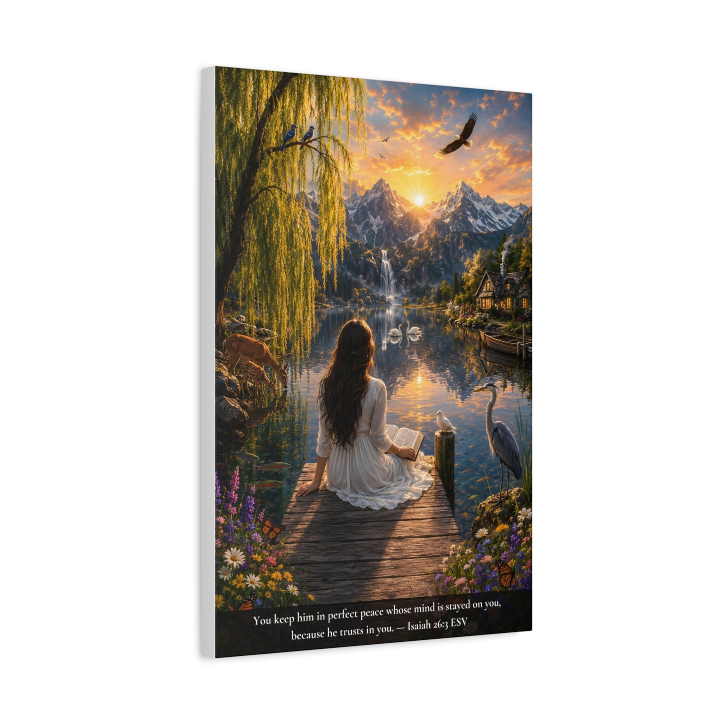 Kept in Perfect Peace — Isaiah 26:3 | Vibrant Christian Canvas Wall Art