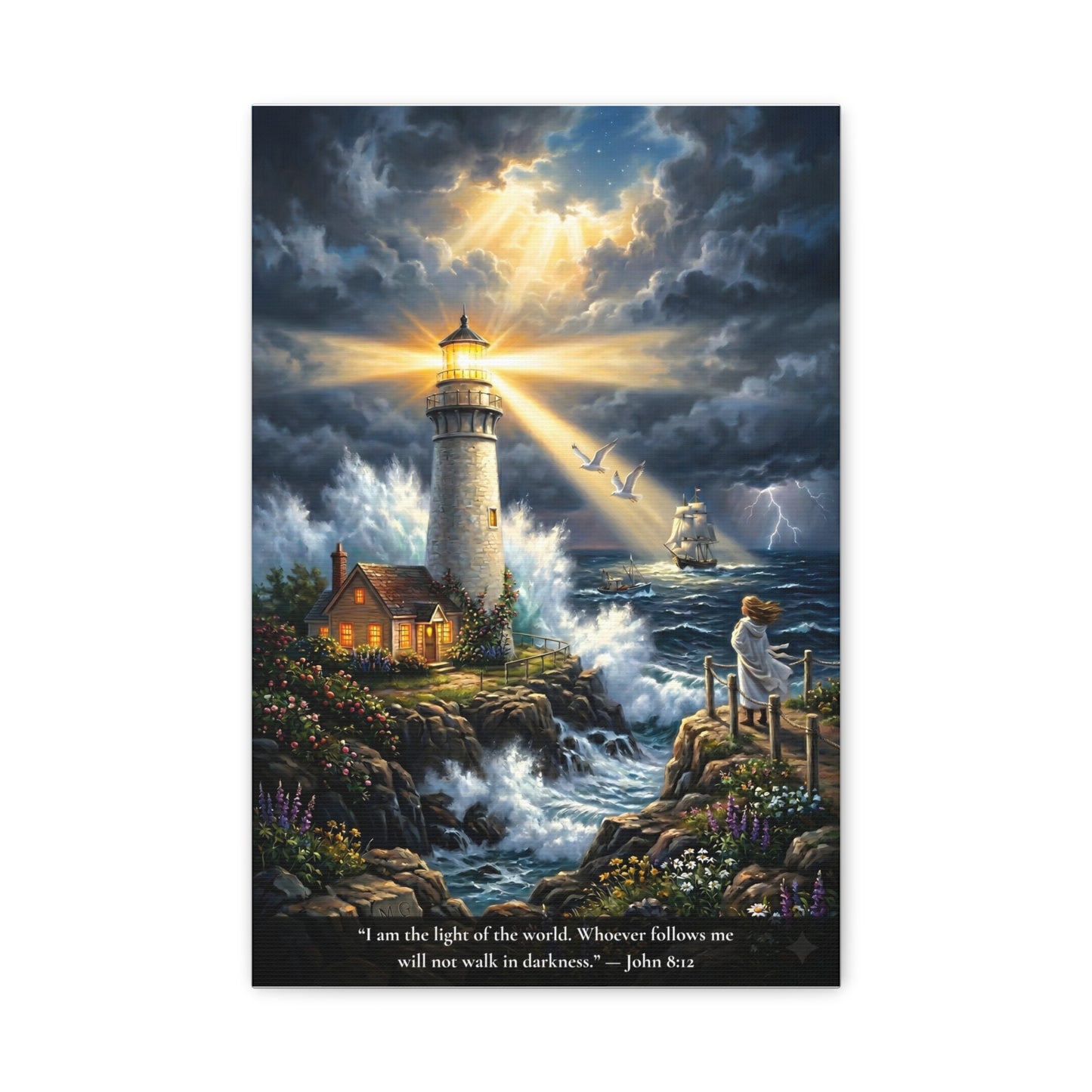I Am the Light of the World — John 8:12 — Vibrant Edition — Christian Canvas Wall Art
