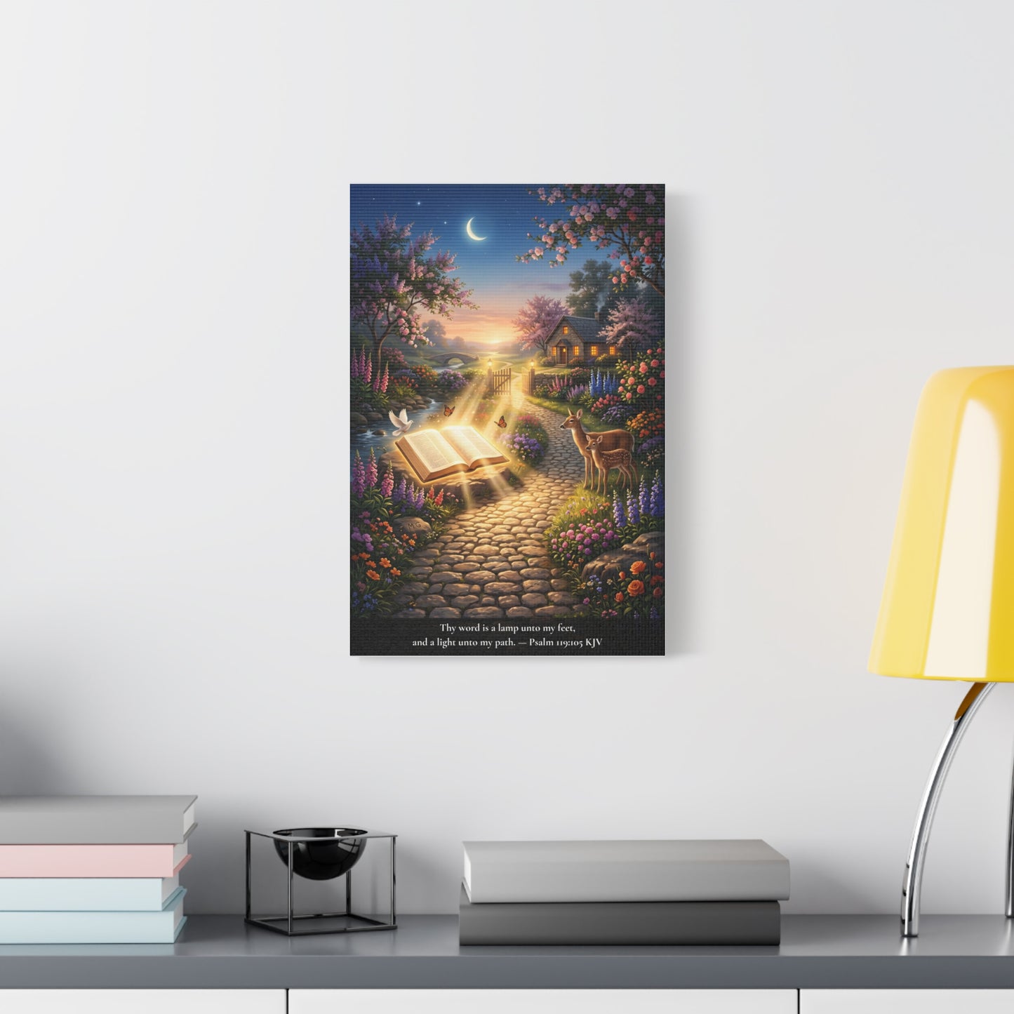 Thy Word Is a Lamp — Psalm 119:105 | Vibrant Christian Canvas Wall Art