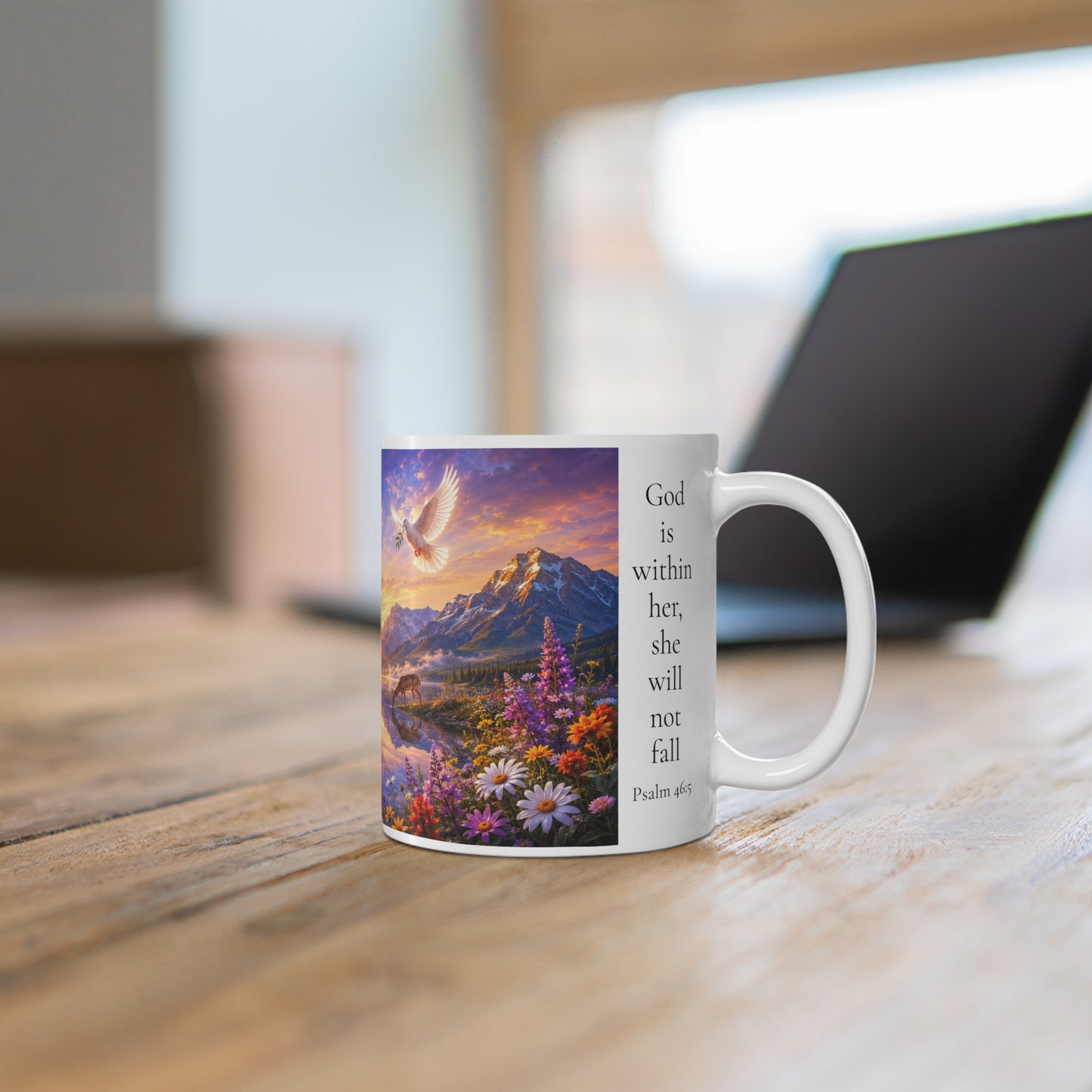 God Is Within Her Mug 11oz - Psalm 46:5 Christian Gift