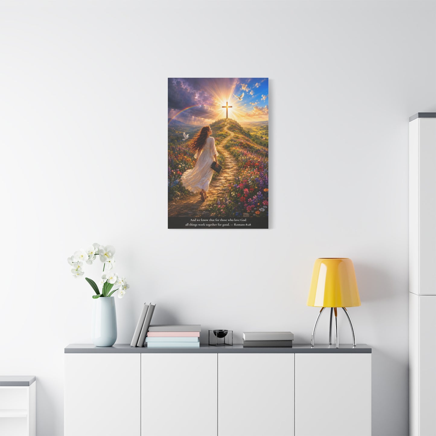 All Things Work Together — Romans 8:28 — Vibrant Edition — Christian Canvas Wall Art