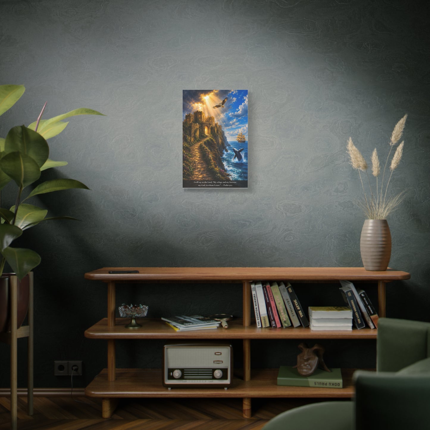 My Refuge and My Fortress — Psalm 91:2 — Vibrant Edition — Christian Canvas Wall Art