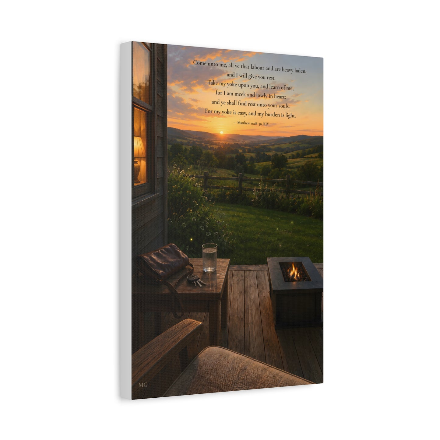 I Will Give You Rest — Matthew 11:28-30 | Quiet Grace Canvas Wall Art
