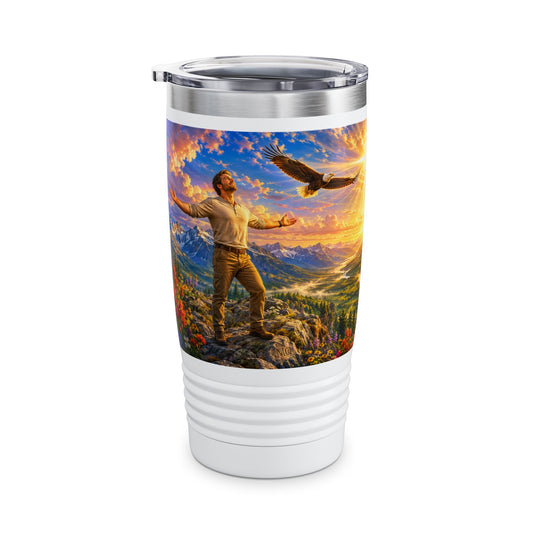 Father's Day Gift for Dad — Isaiah 40:31 Eagle Tumbler 20oz — Soar on Wings Like Eagles