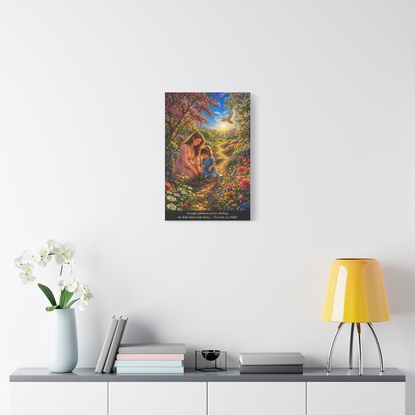 Clothed in Strength and Honor | Proverbs 31:25 Canvas Wall Art — Vibrant Edition