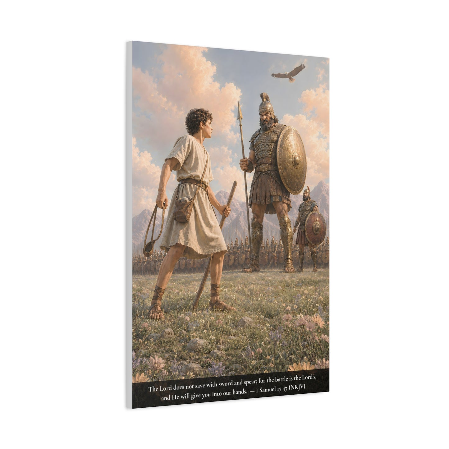 David and Goliath — 1 Samuel 17:47 | Classic Christian Canvas Art