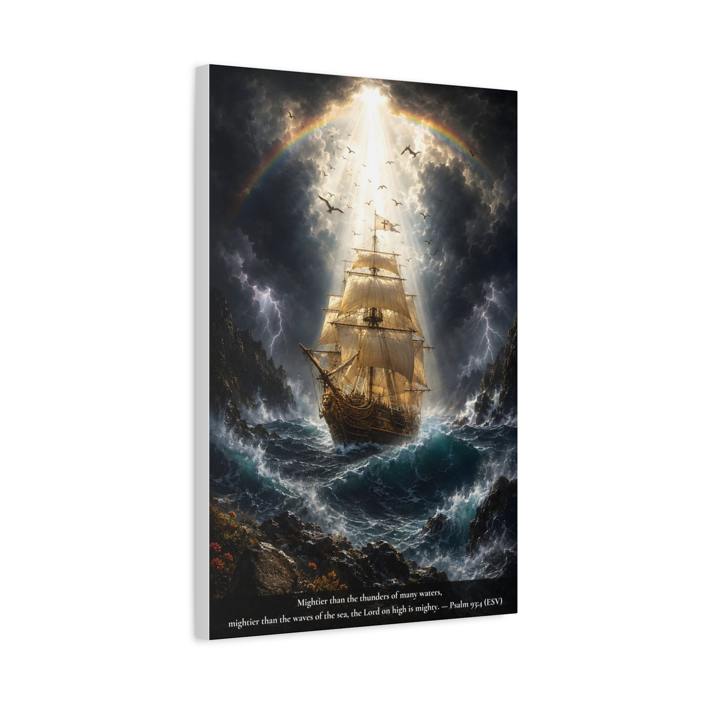 Protection Through the Storm — Vibrant Canvas Wall Art | Psalm 93:4
