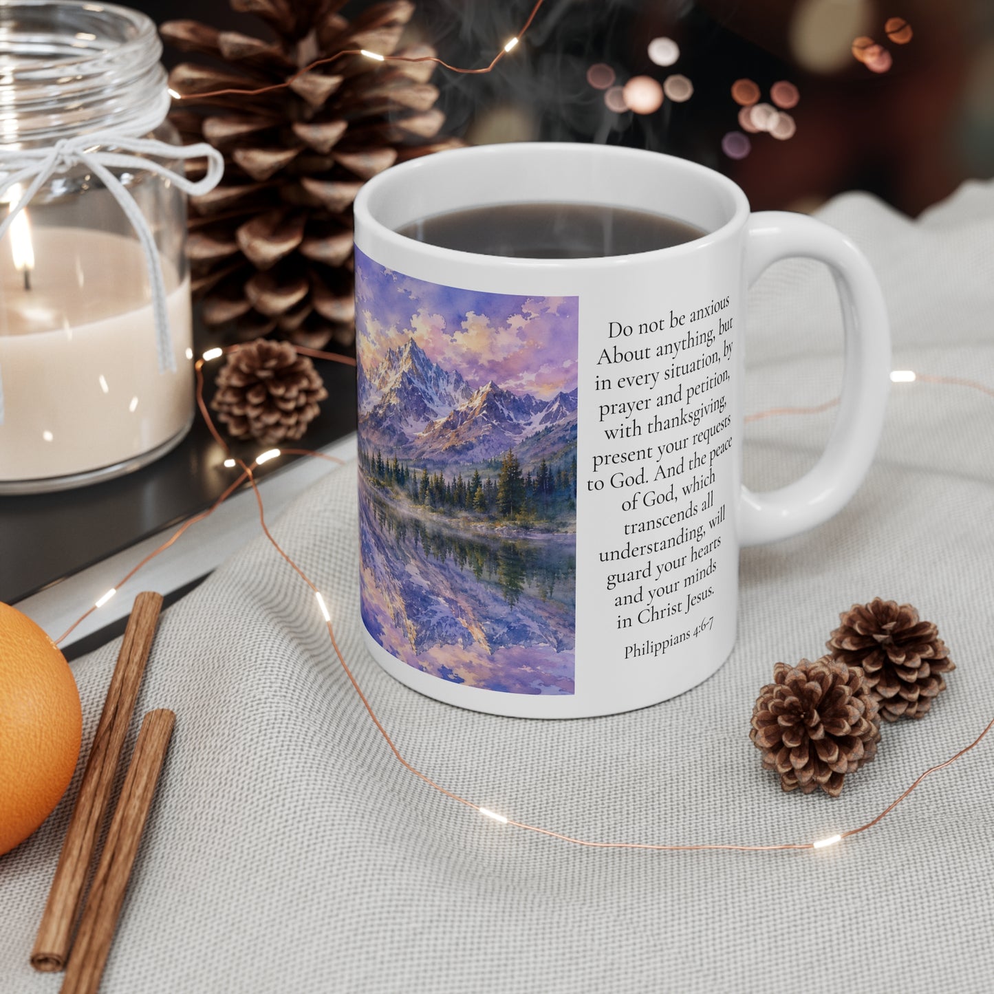 Do Not Be Anxious Peace of God 11oz - Philippians 4:6-7 Christian Gift