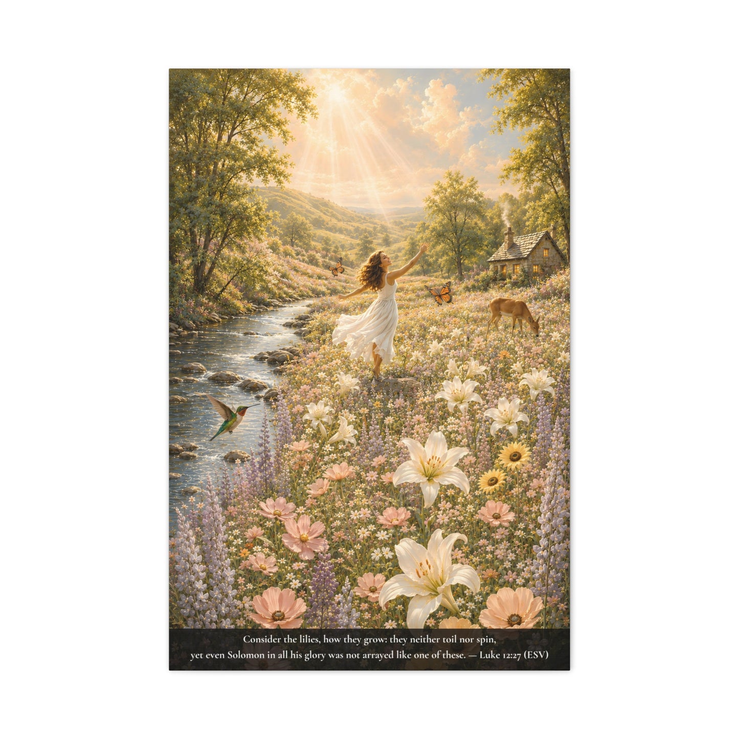 Consider the Lilies — Luke 12:27 — Classic Edition — Christian Canvas Wall Art