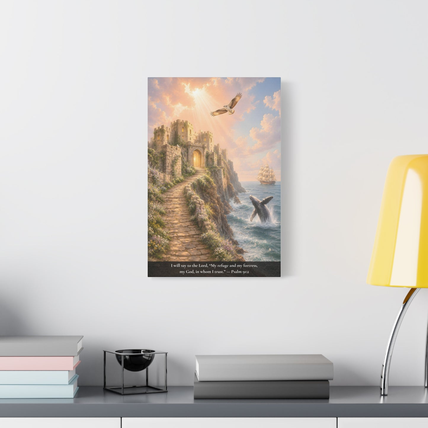 My Refuge and My Fortress — Psalm 91:2 — Classic Edition — Christian Canvas Wall Art