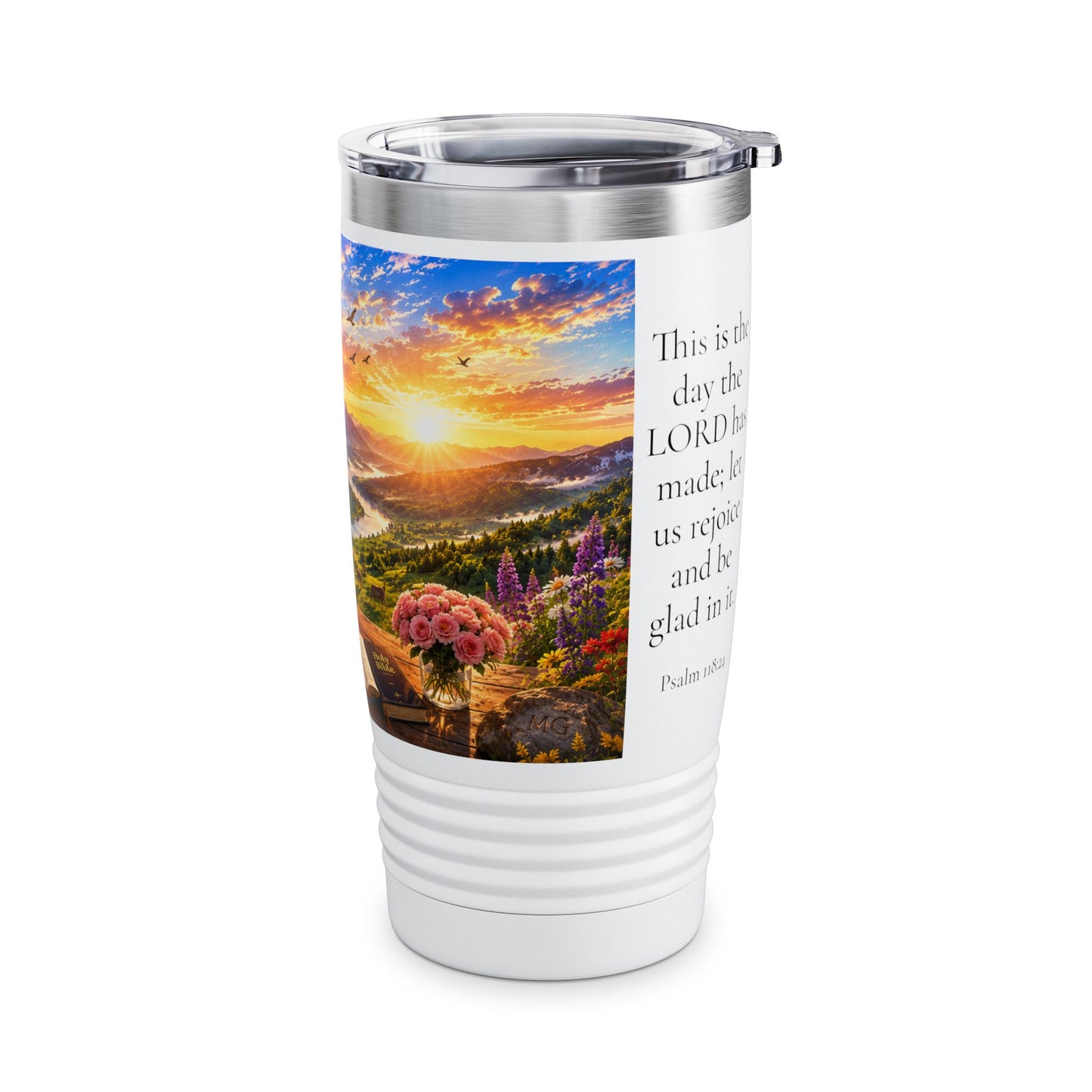 This Is the Day the LORD Has Made Tumbler 20oz — Psalm 118:24 Christian Gift for Women
