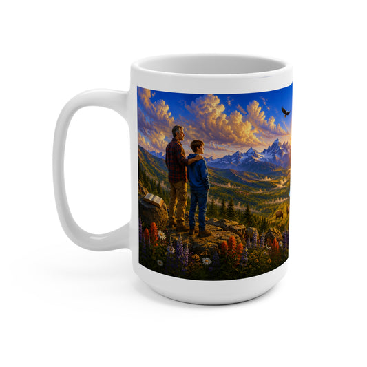 Iron Sharpens Iron Coffee Mug 15oz for Him - Proverbs 27:17 Christian Gift