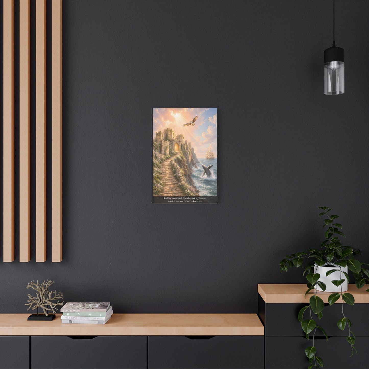 My Refuge and My Fortress — Psalm 91:2 — Classic Edition — Christian Canvas Wall Art