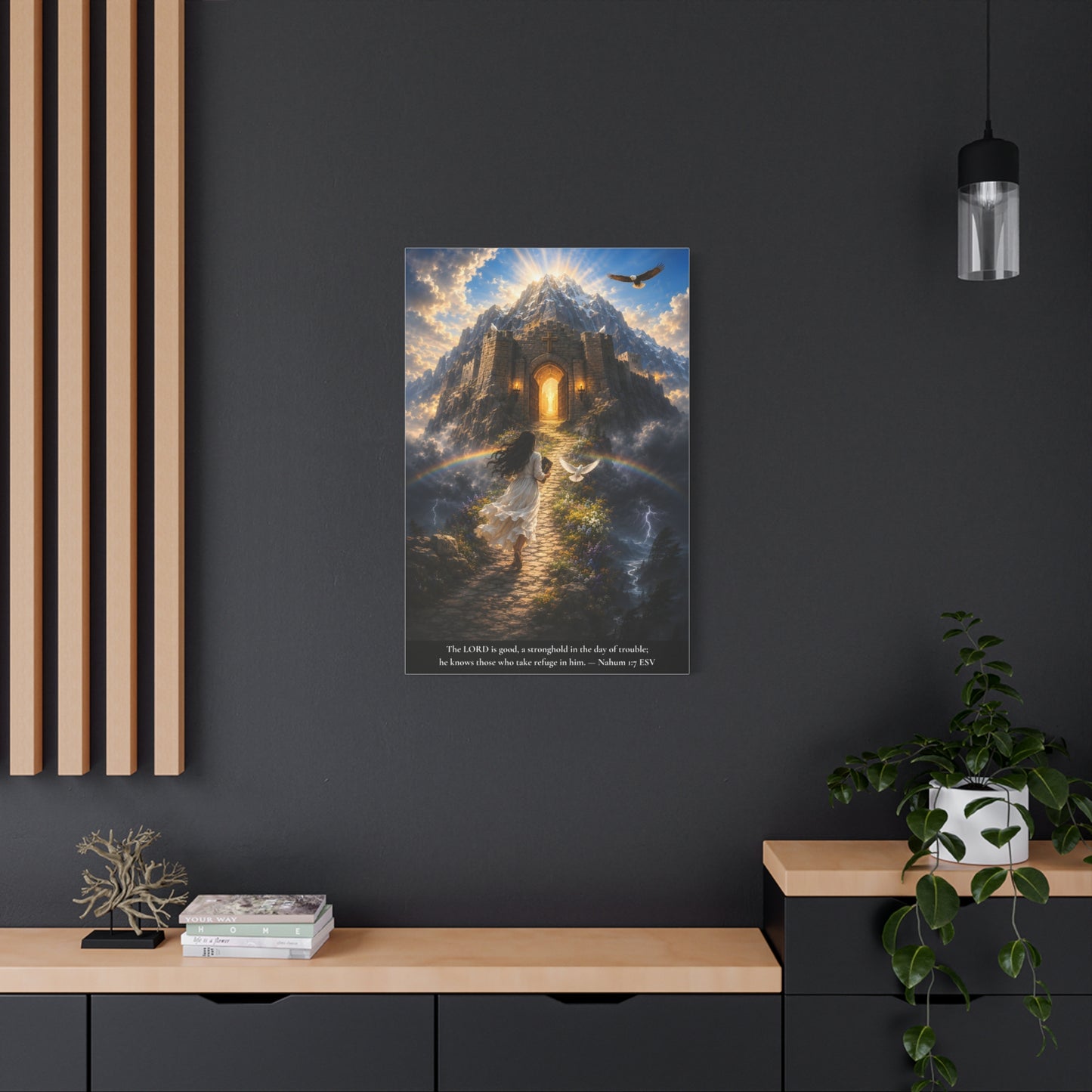 The Lord Is Good — A Stronghold in the Day of Trouble | Nahum 1:7 | Vibrant Christian Canvas Wall Art