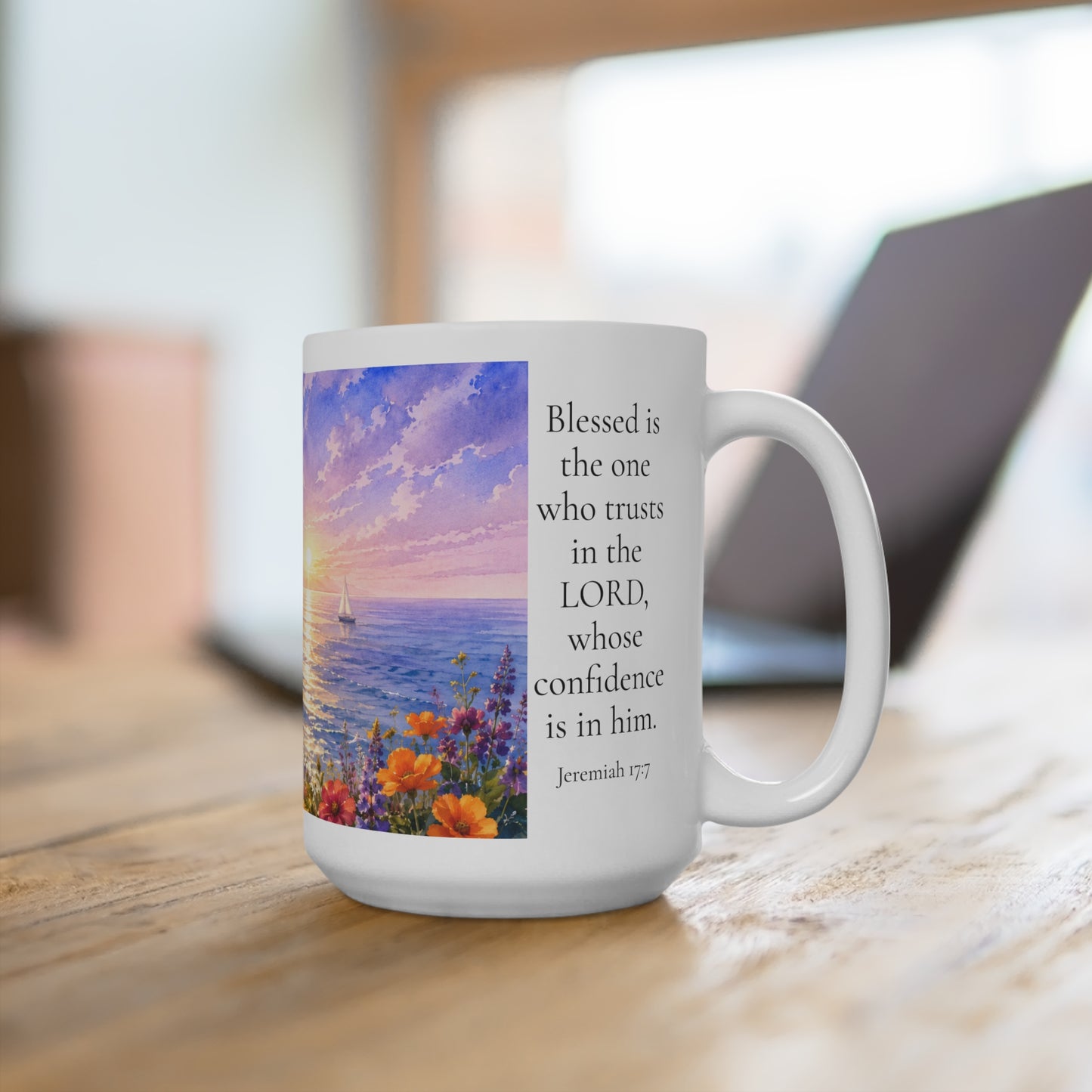 Blessed Is One Who Trusts in the Lord 15oz - Jeremiah 17:7 Christian Gift