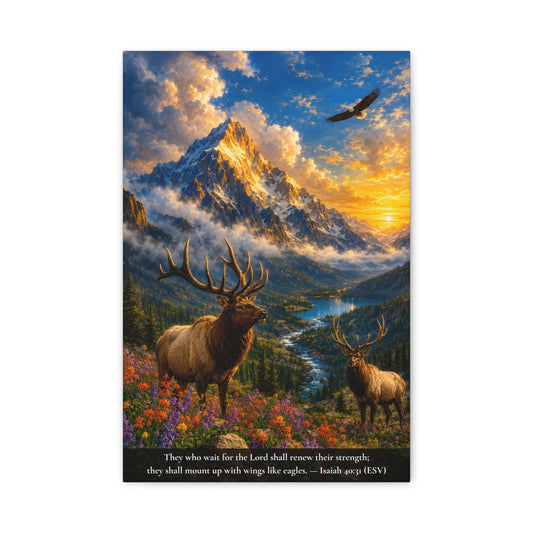 The Eagle and the Mountain — Vibrant Canvas Wall Art | Isaiah 40:31